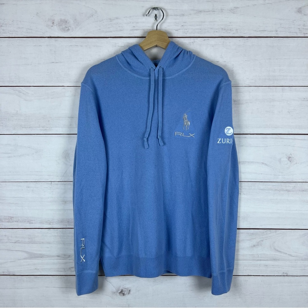 RLX Ralph Lauren Zurich Netjets Golf Cashmere Hooded Sweater Small